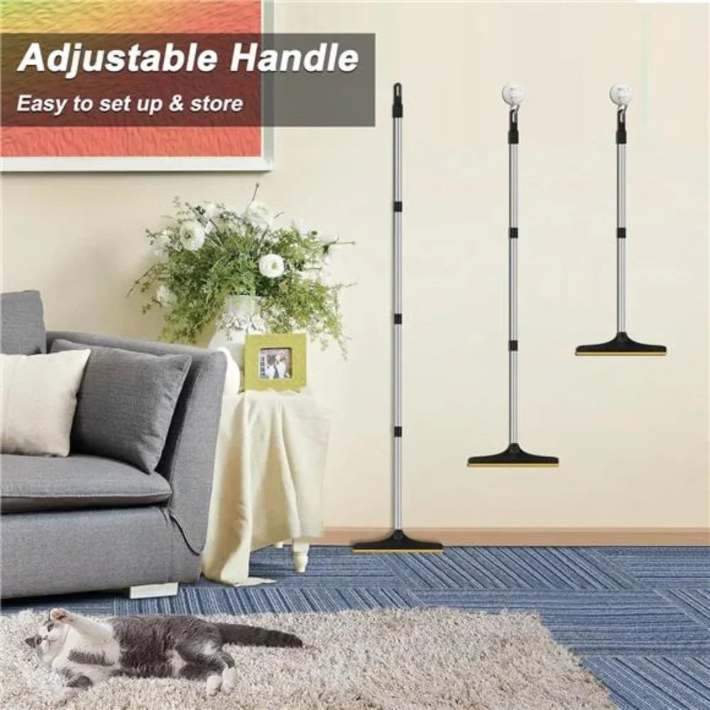 3 PCS Carpet Rake Set for Pet Hair Removal with 60” Adjustable Long Handle